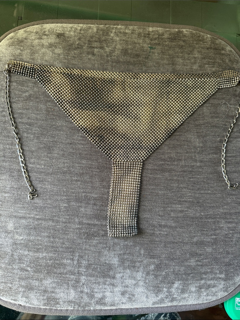 Metal Chainmail Triangle party panties - Silver ,Gold and black blue
